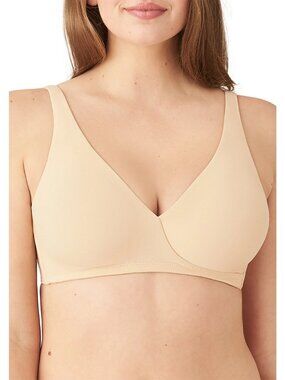 🆕WACOAL How Perfect Seamless Non-Padded Wireless Soft Cup Bra 36C Beige #852389
